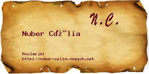 Nuber Célia névjegykártya